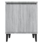 vidaXL Nachttisch mit Metallbeinen Grau Sonoma-Eiche 40x30x50 cm vidaXL Nachttisch mit Metallbeinen Grau Sonoma-Eiche 40x30x50 cm