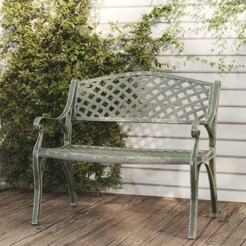 Gartenbank 102 cm Aluminiumguss Grün Gartenbank 102 cm Aluminiumguss Grün