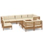 10-tlg. Garten-Lounge-Set mit Kissen Honigbraun Kiefernholz 10-tlg. Garten-Lounge-Set mit Kissen Honigbraun Kiefernholz