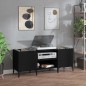 Plattenschrank Schwarz 121x38x48 cm Holzwerkstoff Plattenschrank Schwarz 121x38x48 cm Holzwerkstoff