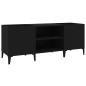 Plattenschrank Schwarz 121x38x48 cm Holzwerkstoff Plattenschrank Schwarz 121x38x48 cm Holzwerkstoff