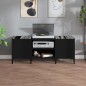 Plattenschrank Schwarz 121x38x48 cm Holzwerkstoff Plattenschrank Schwarz 121x38x48 cm Holzwerkstoff