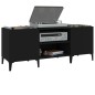 Plattenschrank Schwarz 121x38x48 cm Holzwerkstoff Plattenschrank Schwarz 121x38x48 cm Holzwerkstoff