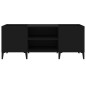 Plattenschrank Schwarz 121x38x48 cm Holzwerkstoff Plattenschrank Schwarz 121x38x48 cm Holzwerkstoff