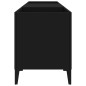 Plattenschrank Schwarz 121x38x48 cm Holzwerkstoff Plattenschrank Schwarz 121x38x48 cm Holzwerkstoff