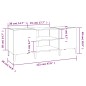Plattenschrank Schwarz 121x38x48 cm Holzwerkstoff Plattenschrank Schwarz 121x38x48 cm Holzwerkstoff