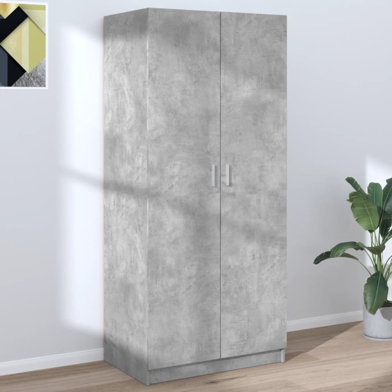 Kleiderschrank Betongrau 80x52x180 cm Holzwerkstoff Kleiderschrank Betongrau 80x52x180 cm Holzwerkstoff