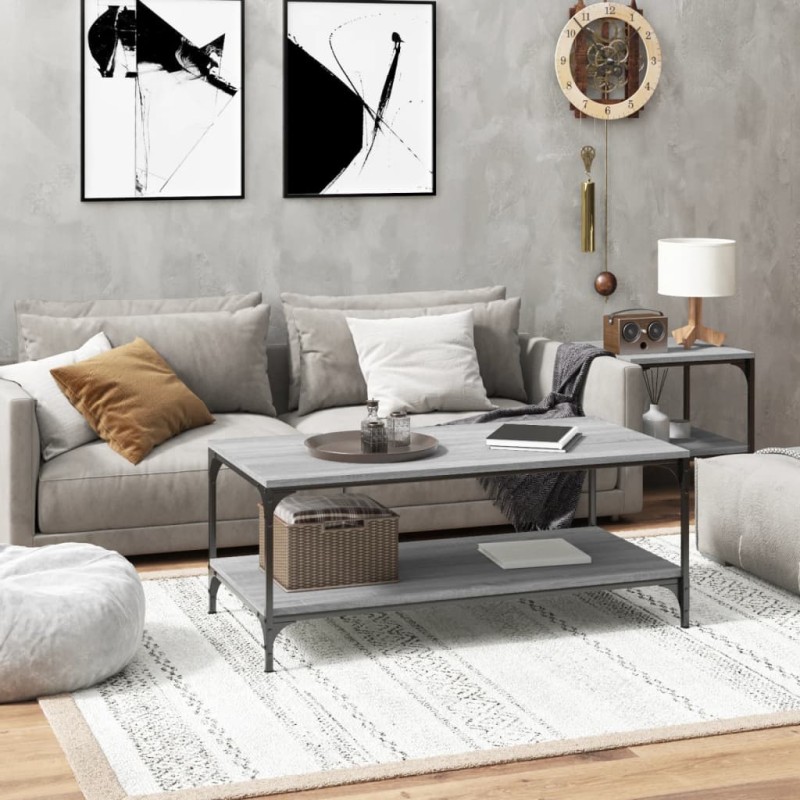vidaXL Couchtisch Grau Sonoma 100x50x40 cm Holzwerkstoff vidaXL Couchtisch Grau Sonoma 100x50x40 cm Holzwerkstoff