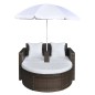 Gartenbett mit Sonnenschirm Braun Poly Rattan Gartenbett mit Sonnenschirm Braun Poly Rattan