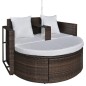 Gartenbett mit Sonnenschirm Braun Poly Rattan Gartenbett mit Sonnenschirm Braun Poly Rattan