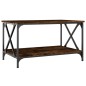 vidaXL Couchtisch Räuchereiche 80x50x45 cm Holzwerkstoff und Eisen vidaXL Couchtisch Räuchereiche 80x50x45 cm Holzwerkstoff und Eisen