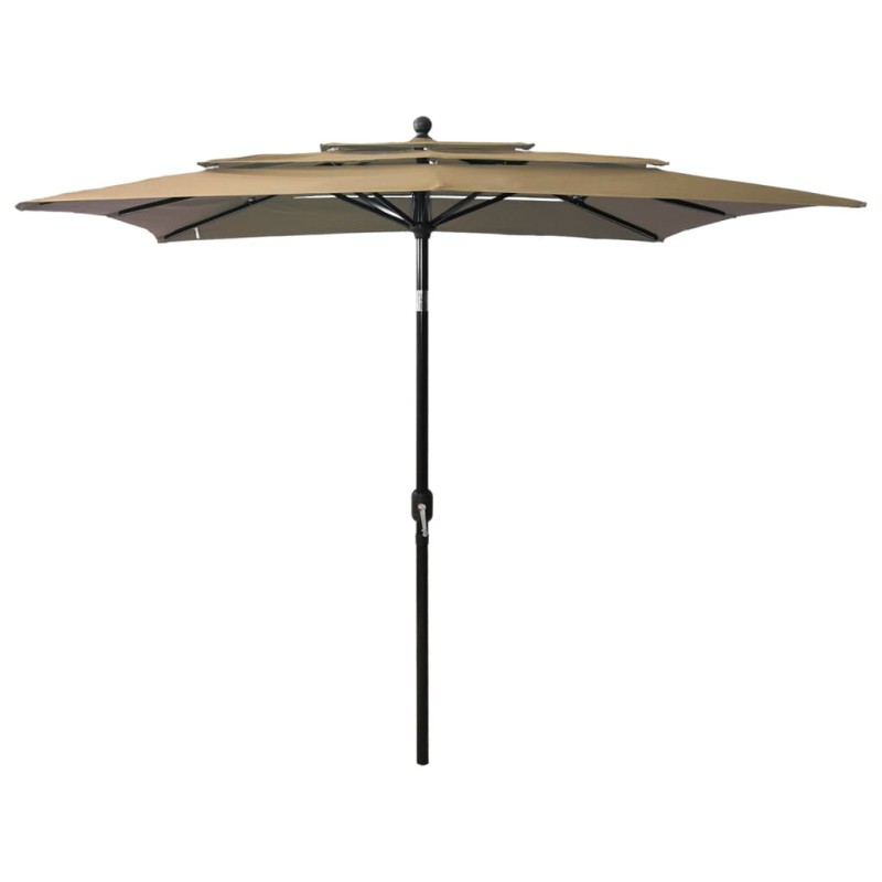 vidaXL Sonnenschirm mit Aluminium-Mast 3-lagig Taupe 2,5x2,5 m vidaXL Sonnenschirm mit Aluminium-Mast 3-lagig Taupe 2,5x2,5 m