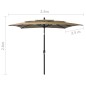 vidaXL Sonnenschirm mit Aluminium-Mast 3-lagig Taupe 2,5x2,5 m vidaXL Sonnenschirm mit Aluminium-Mast 3-lagig Taupe 2,5x2,5 m