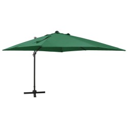 vidaXL Ampelschirm mit LED Grün 300 cm