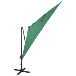 vidaXL Ampelschirm mit LED Grün 300 cm