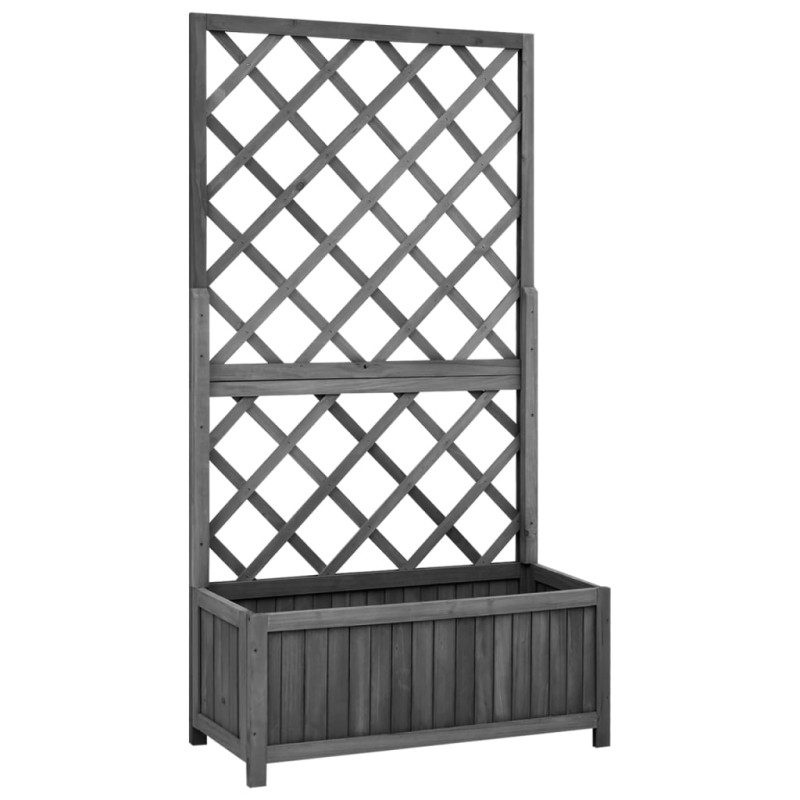 Garten-Spalier mit Blumenkasten Schwarz 70x30x135 cm Tannenholz Garten-Spalier mit Blumenkasten Schwarz 70x30x135 cm Tannenholz