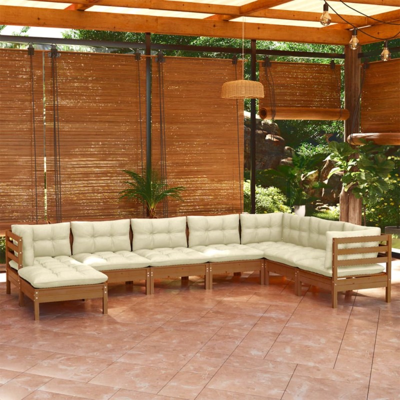 vidaXL 8-tlg. Garten-Lounge-Set mit Kissen Honigbraun Kiefernholz vidaXL 8-tlg. Garten-Lounge-Set mit Kissen Honigbraun Kiefernholz