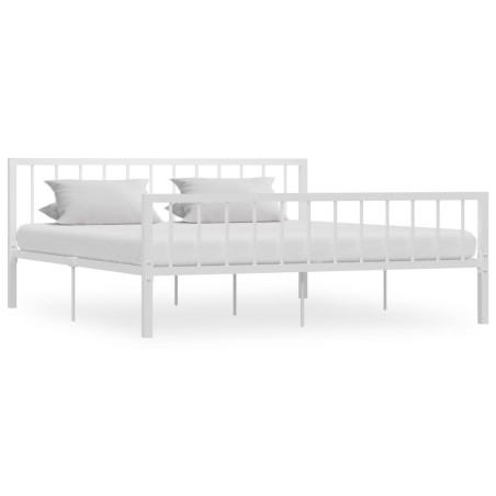 vidaXL Bettgestell Weiß Metall 180×200 cm