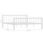 vidaXL Bettgestell Weiß Metall 180×200 cm vidaXL Bettgestell Weiß Metall 180×200 cm