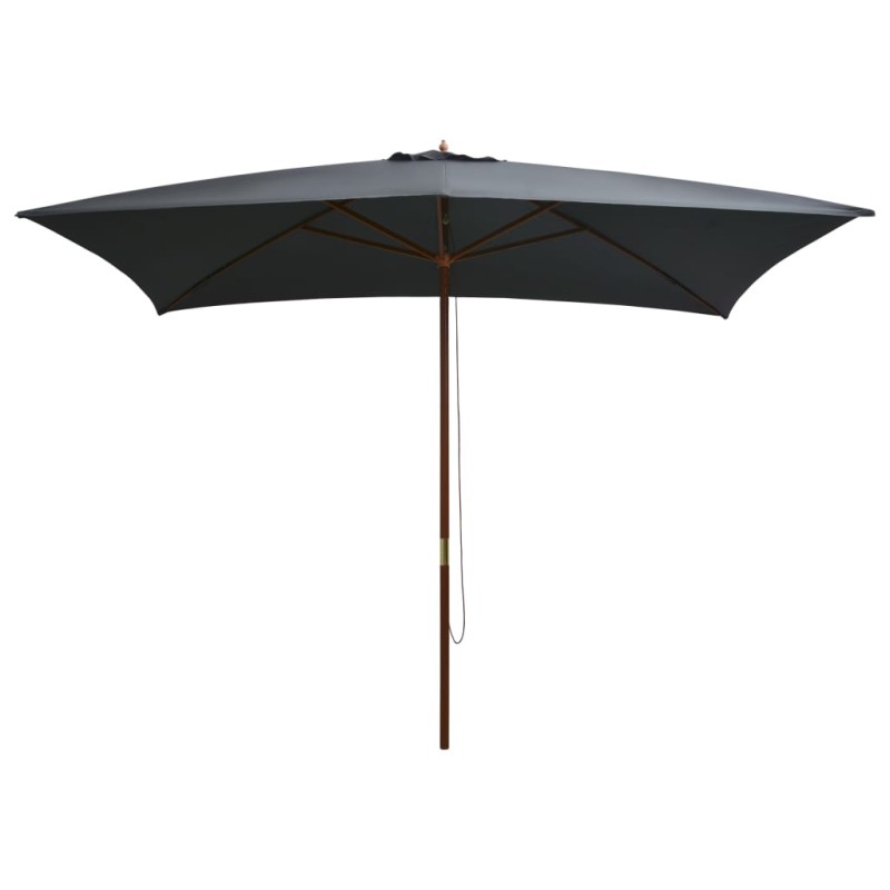 vidaXL Sonnenschirm mit Holz-Mast 200×300 cm Anthrazit vidaXL Sonnenschirm mit Holz-Mast 200×300 cm Anthrazit