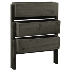vidaXL Pflanzkübel Klappbar Grau 60x14x75 cm Massivholz Tanne