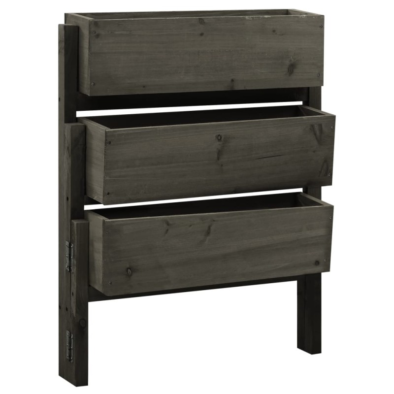 vidaXL Pflanzkübel Klappbar Grau 60x14x75 cm Massivholz Tanne vidaXL Pflanzkübel Klappbar Grau 60x14x75 cm Massivholz Tanne