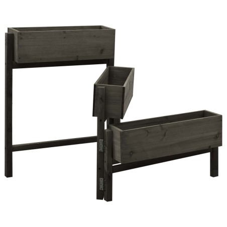 vidaXL Pflanzkübel Klappbar Grau 60x14x75 cm Massivholz Tanne