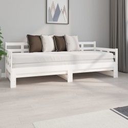 vidaXL Tagesbett Ausziehbar Weiß Massivholz Kiefer 2x(80x200) cm
