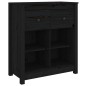 vidaXL Sideboard Schwarz 70x35x80 cm Massivholz Kiefer vidaXL Sideboard Schwarz 70x35x80 cm Massivholz Kiefer