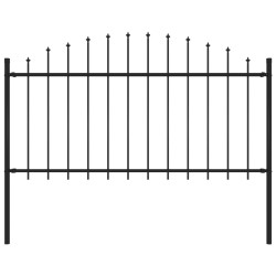 vidaXL Gartenzaun mit Speerspitzen Stahl (1,25 - 1,5) x 1,7 m Schwarz