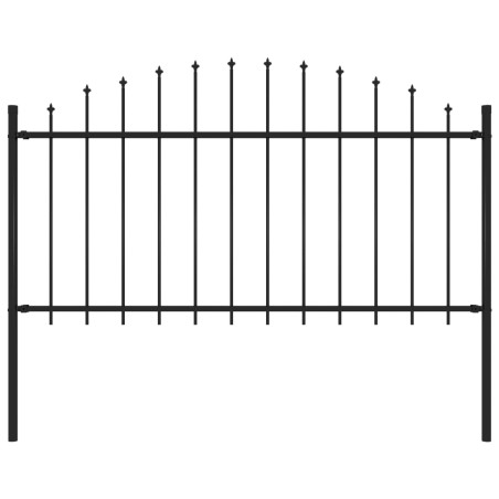 vidaXL Gartenzaun mit Speerspitzen Stahl (1,25 - 1,5) x 1,7 m Schwarz