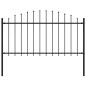 vidaXL Gartenzaun mit Speerspitzen Stahl (1,25 - 1,5) x 1,7 m Schwarz vidaXL Gartenzaun mit Speerspitzen Stahl (1,25 - 1,5) x 1,7 m Schwarz