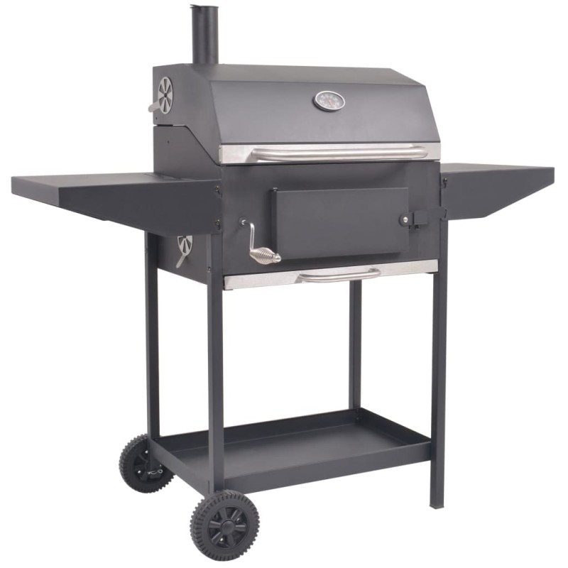 vidaXL Holzkohlegrill Smoker mit Ablage Schwarz vidaXL Holzkohlegrill Smoker mit Ablage Schwarz