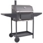 vidaXL Holzkohlegrill Smoker mit Ablage Schwarz vidaXL Holzkohlegrill Smoker mit Ablage Schwarz