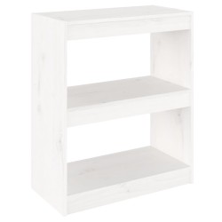 vidaXL Bücherregal/Raumteiler Weiß 60x30x71,5 cm Massivholz Kiefer