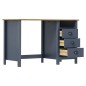 vidaXL Schreibtisch Hill mit 3 Schubladen Grau 120x50x74cm Kiefernholz vidaXL Schreibtisch Hill mit 3 Schubladen Grau 120x50x74cm Kiefernholz