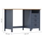 vidaXL Schreibtisch Hill mit 3 Schubladen Grau 120x50x74cm Kiefernholz vidaXL Schreibtisch Hill mit 3 Schubladen Grau 120x50x74cm Kiefernholz