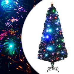 vidaXL Künstlicher Weihnachtsbaum mit Ständer/LED 180 cm Fiberoptik
