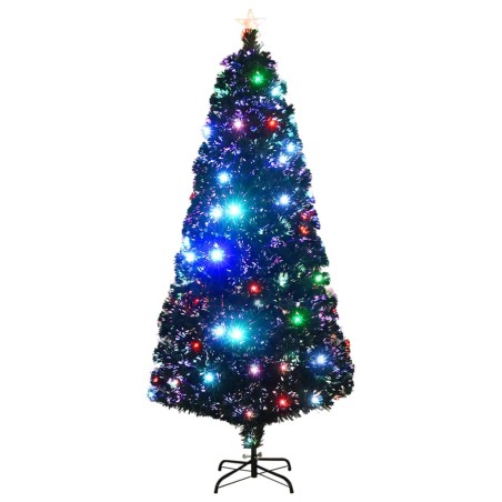 vidaXL Künstlicher Weihnachtsbaum mit Ständer/LED 180 cm Fiberoptik
