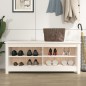 vidaXL Schuhbank Weiß 110x38x45,5 cm Massivholz Kiefer vidaXL Schuhbank Weiß 110x38x45,5 cm Massivholz Kiefer