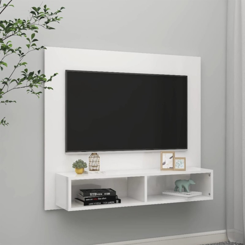 vidaXL TV-Wandschrank Hochglanz-Weiß 102x23,5x90 cm Holzwerkstoff vidaXL TV-Wandschrank Hochglanz-Weiß 102x23,5x90 cm Holzwerkstoff
