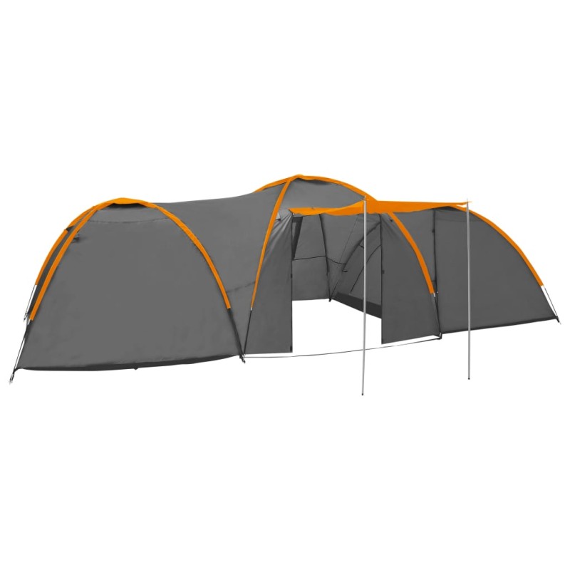 vidaXL Camping-Zelt Iglu 650x240x190 cm 8 Personen Grau und Orange vidaXL Camping-Zelt Iglu 650x240x190 cm 8 Personen Grau und Orange