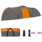 vidaXL Camping-Zelt Iglu 650x240x190 cm 8 Personen Grau und Orange vidaXL Camping-Zelt Iglu 650x240x190 cm 8 Personen Grau und Orange