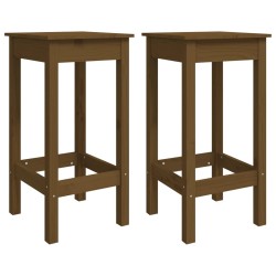 vidaXL Barstühle 2 Stk. Honigbraun 40x40x78 cm Massivholz Kiefer