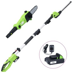 vidaXL 2-in-1 Teleskop-Heckenschere & Säge + Akku 20V 1500 mAh Li-Ion