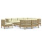 10-tlg. Garten-Lounge-Set mit Kissen Honigbraun Kiefernholz 10-tlg. Garten-Lounge-Set mit Kissen Honigbraun Kiefernholz