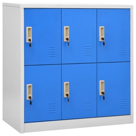 vidaXL Schließfachschrank Hellgrau und Blau 90x45x92,5 cm Stahl