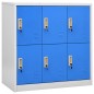 vidaXL Schließfachschrank Hellgrau und Blau 90x45x92,5 cm Stahl vidaXL Schließfachschrank Hellgrau und Blau 90x45x92,5 cm Stahl