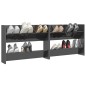 vidaXL Wand-Schuhschränke 2 Stk. Hochglanz-Grau 80x18x60cm vidaXL Wand-Schuhschränke 2 Stk. Hochglanz-Grau 80x18x60cm