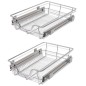 vidaXL Einbauschublade Korbauszug 2 Stk. Silbern 400 mm vidaXL Einbauschublade Korbauszug 2 Stk. Silbern 400 mm